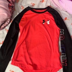 Girls Under Armour long sleeve top hot pink